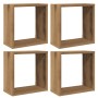 Estantes cubo de pared 4 uds madera roble artisan 30x15x30 cm de , Estantes y estanterías - Ref: Foro24-856580, Precio: 42,04...