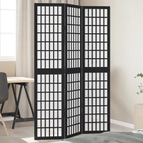 Three-panel solid Paulownia wood room divider screen in black. by , Room dividers - Ref: Foro24-358766, Price: 85,99 €, Disco...