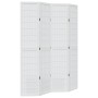 4-panel solid Paulownia wood room divider screen in white. by , Room dividers - Ref: Foro24-358787, Price: 114,50 €, Discount: %