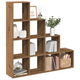 Divider bookcase 4 levels oak artisan 131.5x29x131.5 cm by , Bookcases and shelves - Ref: Foro24-857975, Price: 99,04 €, Disc...