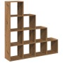 Divider bookcase 4 levels oak artisan 131.5x29x131.5 cm by , Bookcases and shelves - Ref: Foro24-857975, Price: 99,99 €, Disc...