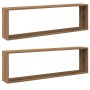 Cube wall shelves 2 units oak wood artisan 100x15x30 cm by , Shelves and shelves - Ref: Foro24-856584, Price: 41,42 €, Discou...