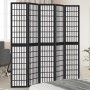 5-panel solid Paulownia wood room divider screen in black. by , Room dividers - Ref: Foro24-358775, Price: 142,34 €, Discount: %