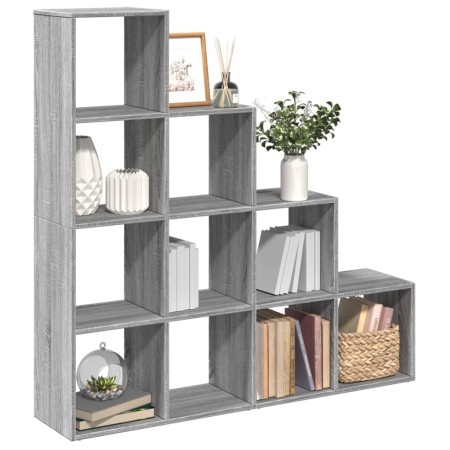 4-level Sonoma gray wood divider bookcase 131.5x29x131.5cm by , Bookcases and shelves - Ref: Foro24-857972, Price: 101,72 €, ...