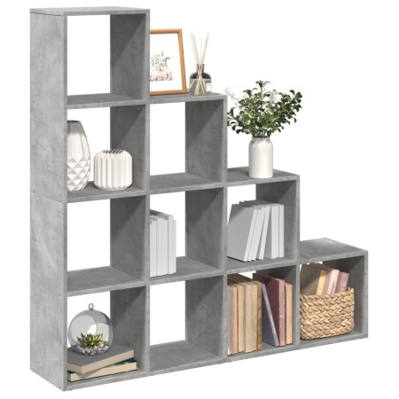 Librería divisora 4 niveles madera gris 131,5x29x131,5 cm de , Librerías y estanterías - Ref: Foro24-857970, Precio: 98,93 €,...