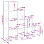 Divider bookcase 4 levels gray wood 131.5x29x131.5 cm by , Bookcases and shelves - Ref: Foro24-857970, Price: 99,04 €, Discou...