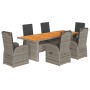 Set comedor jardín 7 pzas y cojines ratán sintético gris de , Conjuntos de jardín - Ref: Foro24-3277610, Precio: 1,00 €, Desc...