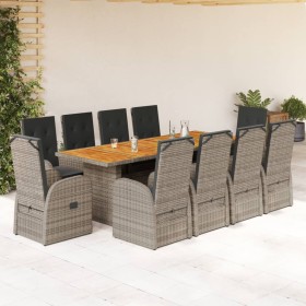 11-piece garden dining set with gray synthetic rattan cushions by , Garden sets - Ref: Foro24-3277612, Price: 1,00 €, Discoun...