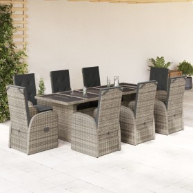 Garden dining set 9 pieces and gray synthetic rattan cushions by , Garden sets - Ref: Foro24-3277619, Price: 1,00 €, Discount: %