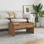 Engineered oak wood artisan coffee table 80x50.5x41.5 cm by , Coffee table - Ref: Foro24-856931, Price: 74,77 €, Discount: %