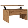 Engineered oak wood artisan coffee table 80x50.5x41.5 cm by , Coffee table - Ref: Foro24-856931, Price: 74,77 €, Discount: %