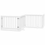 Folding dog gate with 4 panels, made of white poplar wood, 320cm. by , Dog kennels and fences - Ref: Foro24-352249, Price: 98...