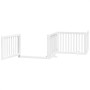 Folding dog gate with 4 panels, made of white poplar wood, 320cm. by , Dog kennels and fences - Ref: Foro24-352249, Price: 98...