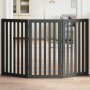 Folding dog gate with 3 panels, made of black poplar wood, 150 cm. by , Dog kennels and fences - Ref: Foro24-352254, Price: 6...