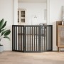 Folding dog gate with 3 panels, made of black poplar wood, 150 cm. by , Dog kennels and fences - Ref: Foro24-352254, Price: 6...