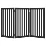 Folding dog gate with 3 panels, made of black poplar wood, 150 cm. by , Dog kennels and fences - Ref: Foro24-352254, Price: 6...