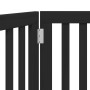 Folding dog gate with 2 panels, made of black poplar wood, 160 cm. by , Dog kennels and fences - Ref: Foro24-352256, Price: 5...