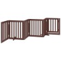 Folding dog gate 6 panels poplar wood brown 300cm by , Dog kennels and fences - Ref: Foro24-352261, Price: 99,37 €, Discount: %