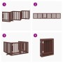 Folding dog gate 6 panels poplar wood brown 300cm by , Dog kennels and fences - Ref: Foro24-352261, Price: 99,37 €, Discount: %