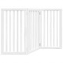 Folding dog gate with 3 panels, made of white poplar wood, 150cm. by , Dog kennels and fences - Ref: Foro24-352246, Price: 68...