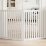 Folding dog gate, 2 panels, white poplar wood, 160cm. by , Dog kennels and fences - Ref: Foro24-352250, Price: 65,19 €, Disco...