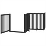 Folding dog gate, 4 panels, black poplar wood, 320 cm. by , Dog kennels and fences - Ref: Foro24-352259, Price: 132,63 €, Dis...