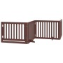 Folding dog gate 4 panels poplar wood brown 320cm by , Dog kennels and fences - Ref: Foro24-352265, Price: 97,05 €, Discount: %