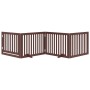 Folding dog gate 4 panels poplar wood brown 320cm by , Dog kennels and fences - Ref: Foro24-352265, Price: 97,05 €, Discount: %