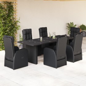 Garten-Essgruppe 7-teilig mit schwarzen Polstern aus synthetischem Rattan von , Gartensets - Ref: Foro24-3277653, Preis: 1,00...