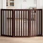 Folding dog gate with 3 panels made of brown poplar wood, 150cm. by , Dog kennels and fences - Ref: Foro24-352262, Price: 66,...