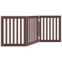 Puerta para perros plegable 3 paneles madera álamo marrón 150cm de , Casetas y cercados para perros - Ref: Foro24-352260, Pre...