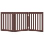 Puerta para perros plegable 3 paneles madera álamo marrón 150cm de , Casetas y cercados para perros - Ref: Foro24-352260, Pre...