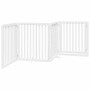 Folding dog gate with 4 panels, made of white poplar wood, 320cm. by , Dog kennels and fences - Ref: Foro24-352251, Price: 12...