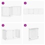 Folding dog gate with 4 panels, made of white poplar wood, 320cm. by , Dog kennels and fences - Ref: Foro24-352251, Price: 12...