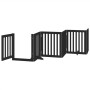 Folding dog gate 6 panels made of black poplar wood 300 cm by , Dog kennels and fences - Ref: Foro24-352253, Price: 101,64 €,...