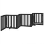 Folding dog gate 6 panels made of black poplar wood 300 cm by , Dog kennels and fences - Ref: Foro24-352253, Price: 101,64 €,...