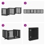 Folding dog gate 6 panels made of black poplar wood 300 cm by , Dog kennels and fences - Ref: Foro24-352253, Price: 101,64 €,...