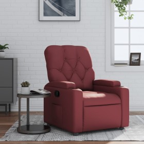 Sillón reclinable de cuero sintético rojo tinto de , Sillones - Ref: Foro24-372507, Precio: 230,89 €, Descuento: %