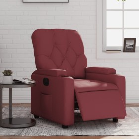 Sillón reclinable eléctrico de cuero sintético rojo tinto de , Sillones - Ref: Foro24-3204762, Precio: 263,67 €, Descuento: %