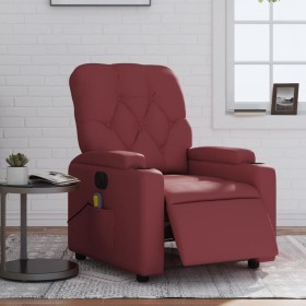 Sillón de masaje reclinable de cuero artificial rojo tinto de , Sillones - Ref: Foro24-3204769, Precio: 281,46 €, Descuento: %