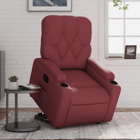 Sillón reclinable elevable cuero artificial rojo tinto de , Sillones - Ref: Foro24-3204776, Precio: 284,99 €, Descuento: %