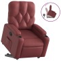 Sillón reclinable elevable cuero artificial rojo tinto de , Sillones - Ref: Foro24-3204776, Precio: 283,37 €, Descuento: %