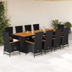 11-piece garden dining set with black synthetic rattan cushions by , Garden sets - Ref: Foro24-3277525, Price: 1,00 €, Discou...