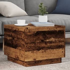 Mesa de centro con luces LED madera envejecida 50x50x40 cm de , Mesas de centro - Ref: Foro24-857720, Precio: 66,15 €, Descue...