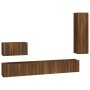 TV furniture set, 4 pieces, brown oak plywood by , TV Furniture - Ref: Foro24-3114333, Price: 200,26 €, Discount: %