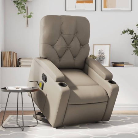 Sillón reclinable masaje pie cuero artificial color capuchino de , Sillones - Ref: Foro24-3204785, Precio: 300,14 €, Descuent...