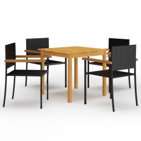 Garden dining set 5 pieces black by , Garden sets - Ref: Foro24-3067715, Price: 301,57 €, Discount: %