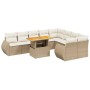 Gartensofa-Set mit 10-teiligen beigen Kissen aus synthetischem Rattan. von , Gartensets - Ref: Foro24-3272353, Preis: 851,97 ...