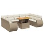 Garden sofa set with beige cushions, 10 pieces, synthetic rattan by , Garden sets - Ref: Foro24-3272339, Price: 851,97 €, Dis...