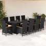 Set de comedor jardín 11 pzas con cojines ratán sintético negro de , Conjuntos de jardín - Ref: Foro24-3277539, Precio: 1,00 ...